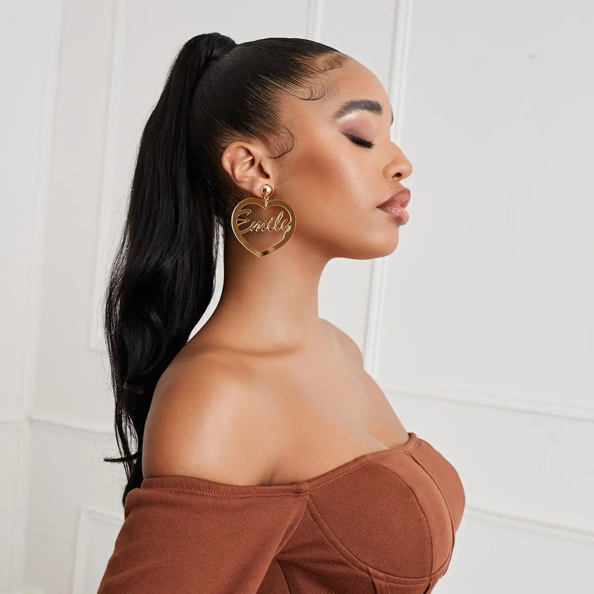 

Модные женские большие круглые серьги-кольца в форме сердца, женские серьги с надписью для детей, украшения в стиле хип-хоп