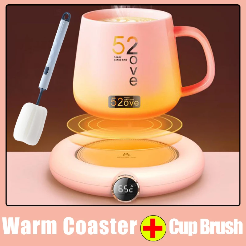 

Нагреватель для чашек, портативная мини-кружка для кофе с подогревом, умный цифровой дисплей, термостатическая регулировка, Нагреватель времени для молока и чая