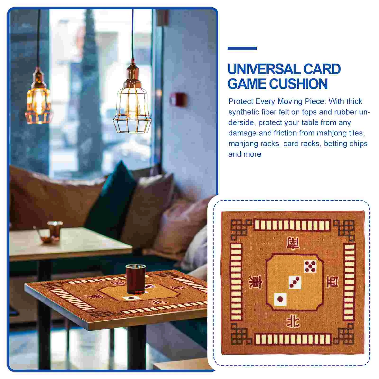 

Dominoes Game Mat Felt Desk Pad Poker Cards Game Mat Felt Table Cover Mahjong Tablecloth Non-slip Poker Game Table Cover