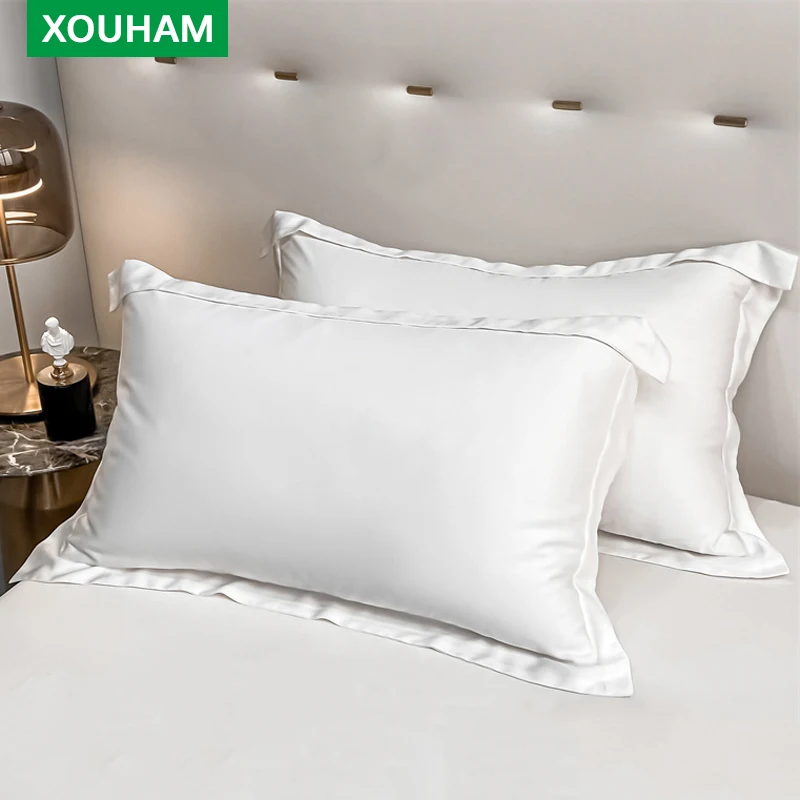 

XOUHAM 100% длинная хлопковая наволочка из степлера 22 цвета однотонная Роскошная постельная одежда из 480 ниток 2 шт. только наволочка