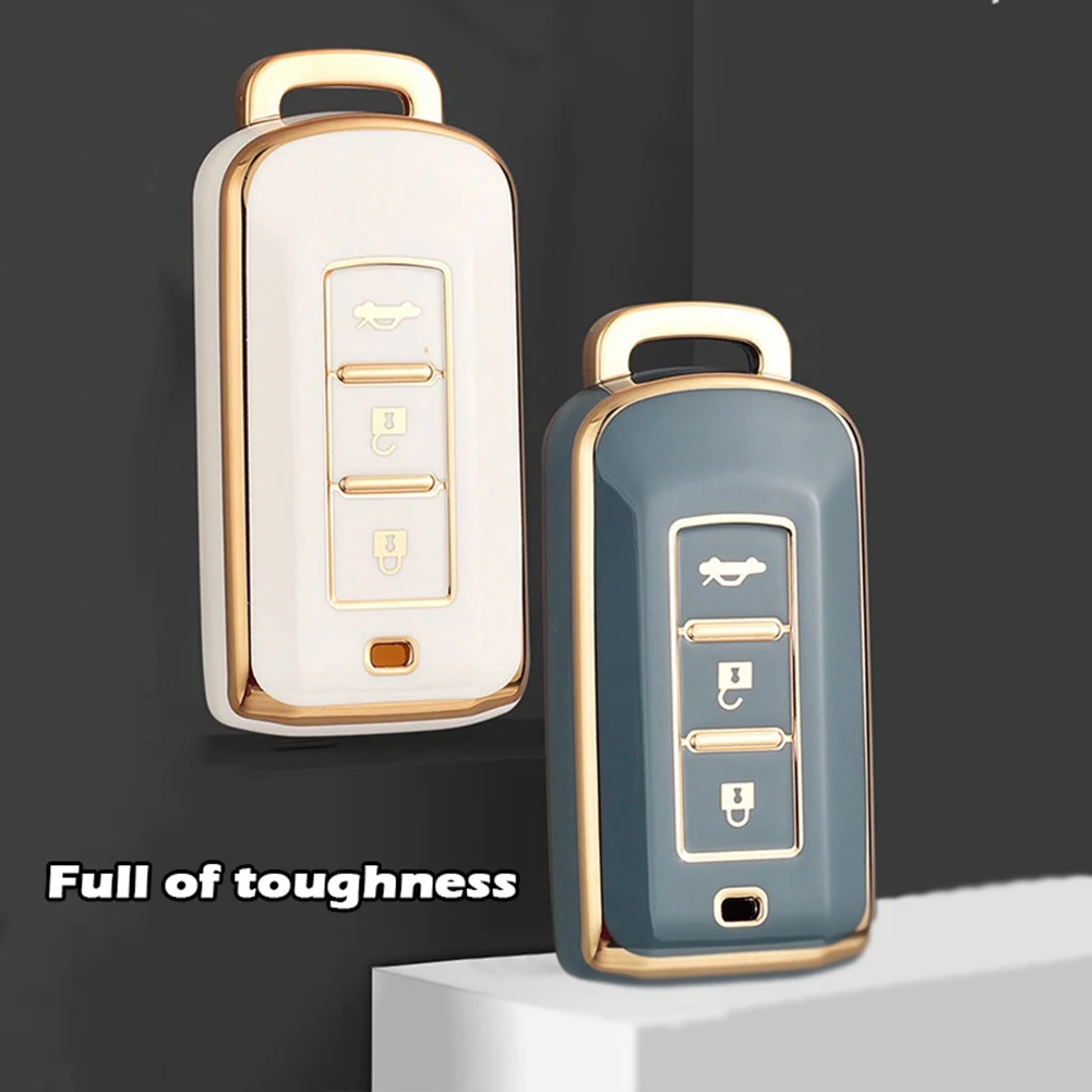 

TPU Leather Car Key Cover Case 3 Buttons For Outlander Lancer Xpander Full Cover Protection Shell Bag