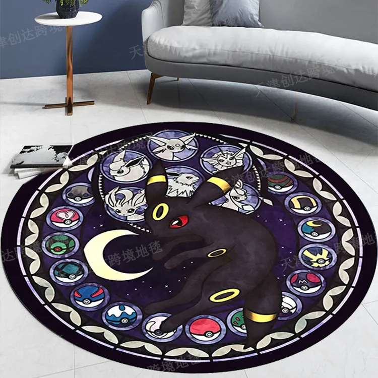 

Pokemon Anime Surrounding Pikachu Room Crystal Velvet Water Absorbent Non slip Game Carpet Cartoon Living Room Circular Carpet