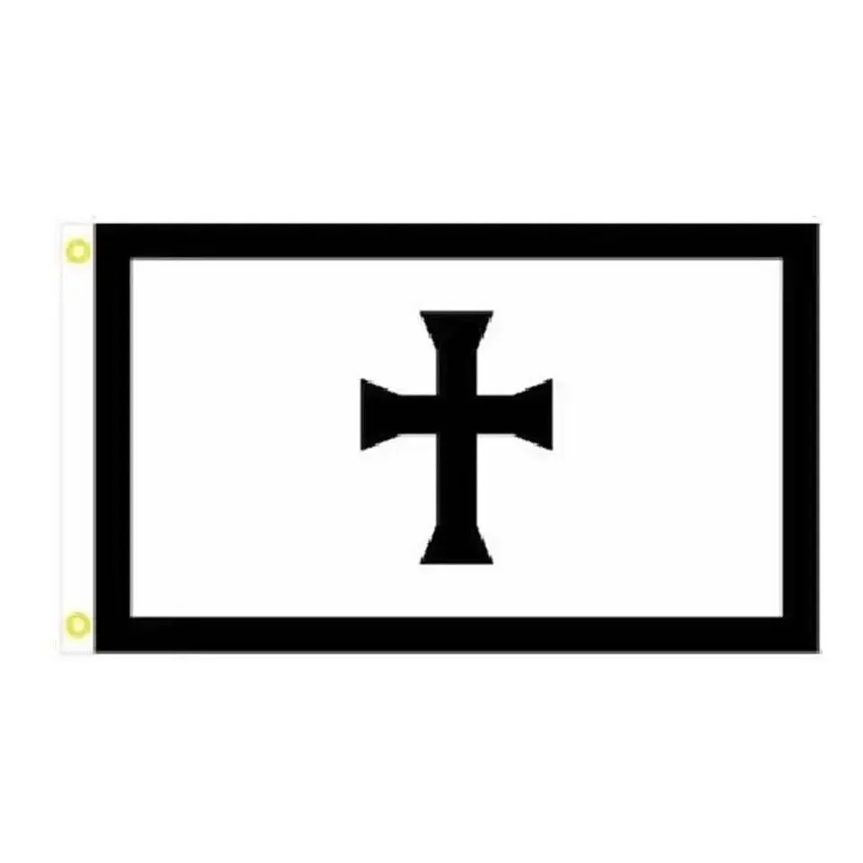 

90x150cm Polyester EMPLAR KNIGHTS CROSS White Black Flag Outdoor Banner Decor
