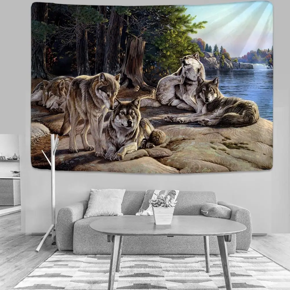 

animal wolf tribe forest animal wolf tapestry tapestry home decor tapestry suitable for living room bedroom dormitory decoration