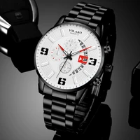 luxury mens watches fashion silverstainless steel quartz wrist watch calendar clock men business casual mesh belt leather watch