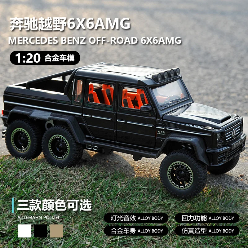 

Nicce 1:20 Mercedes-Benz 6X6 AMG Off-road Car Diecast Metal Alloy Model Car Sound Light Pull Back Collection Kids Toy Gifts