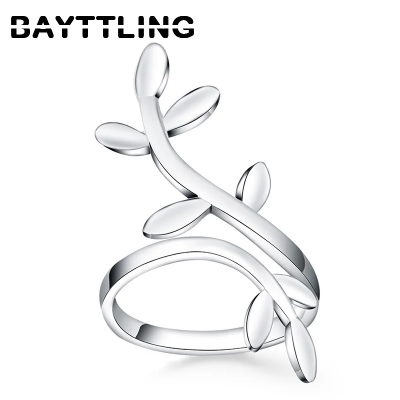 

BAYTTLING Simple Silver Branch Open Ring For Woman Fashion Charm Wedding Gift Party Jewelry Dropshipping