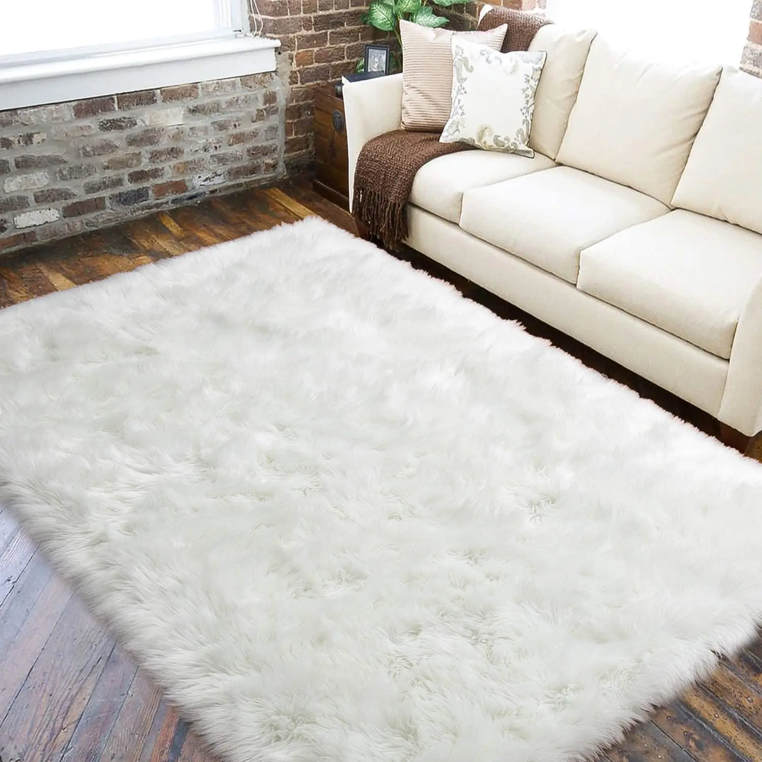 Thicken&dense Faux Fur Rug christmas decoration carpets for living room rugs long plush carpet for Bedroom home decor floor mats