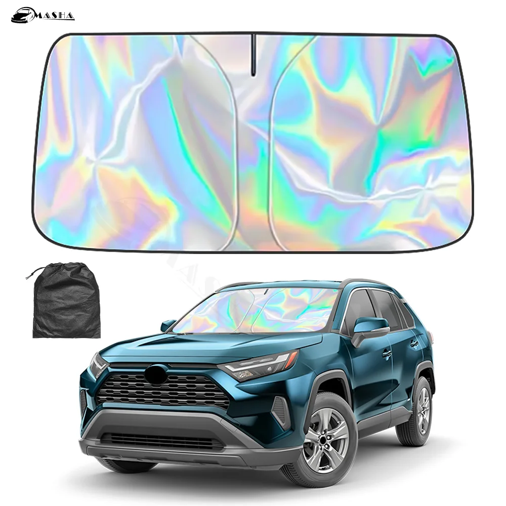 

Автомобильный лазерный солнцезащитный козырек на лобовое стекло для Toyota RAV4 2016-2021 2022 2023 RAV4 Аксессуары Отражатель солнцезащитный козырек обеспечивает защиту