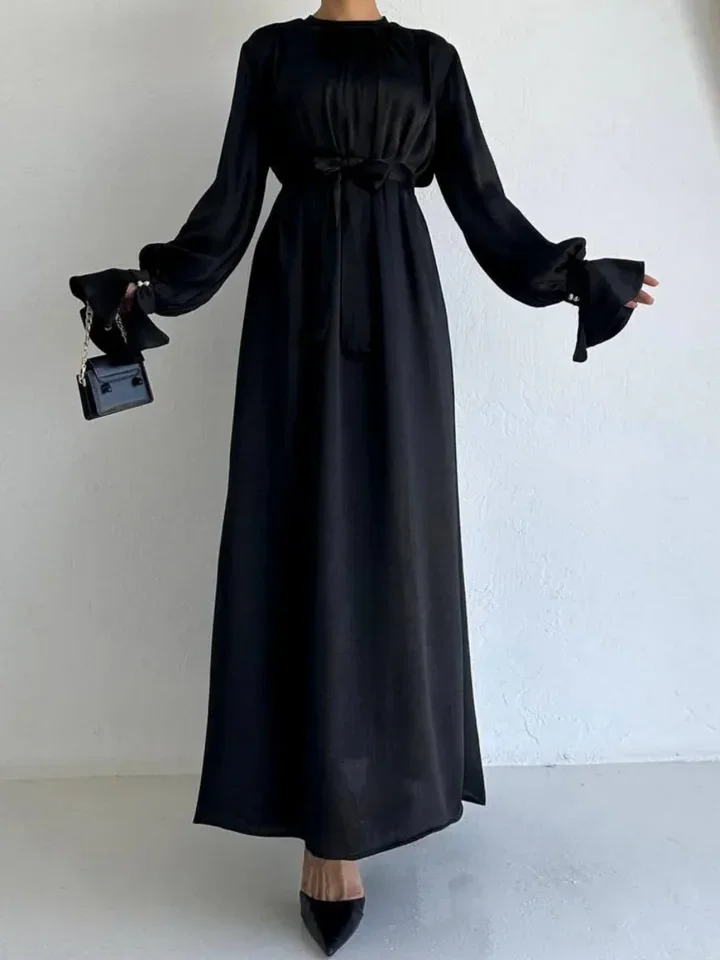 Мусульманские женщины Vestidos Рамадан платья пояса Абая Джалабия Марокко арабский длинный халат Дубай Кафтан Ислам скромный Ид Абаяс (art.: 3920d2fb9a910) - 3920d2fb9a910
