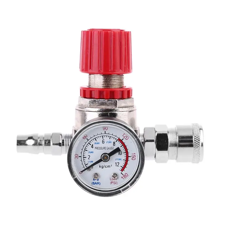 

L69A Air Compressor Pressure Regulator with Dial Gauge 0-180 PSI Air Gauge 0-12Bar Stainless Steel Pressure Gauge Durable