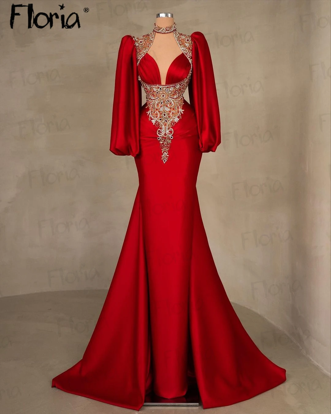 Женское вечернее платье с бисером свадебное модель 2024