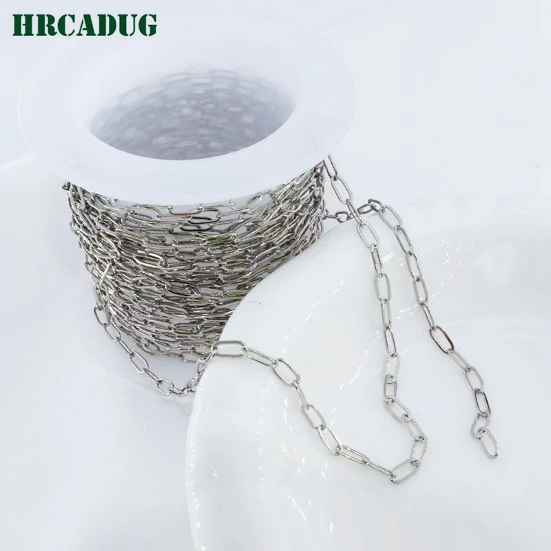 Women's Necklace Chain 18K Gold Plated Brass Metal Rectangular Clavicle Chains For DIY Jewelry Making Accessories Gift Component