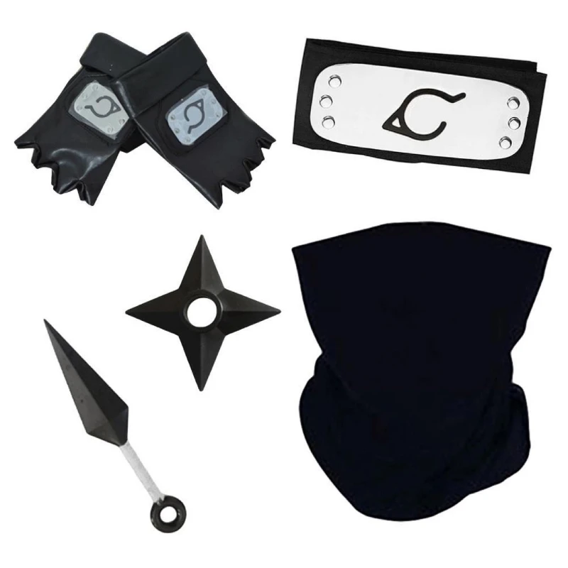 

Наруто Cosplay Props Какашы Сюрыкен Ninja Bracelet Headband Set Gloves Weapon Boys Girls Presents Halloween Christmas Gift 2022