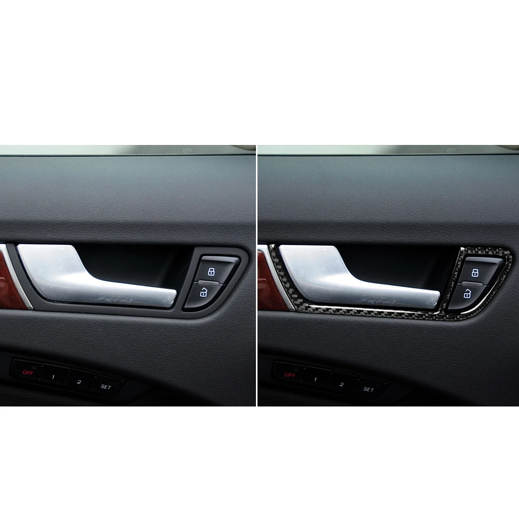 Аксессуары для Audi A4L A4 B8 2009-2016 Q5 2009-2017 A5 2008-2017 карбоновая внутренняя дверная ручка