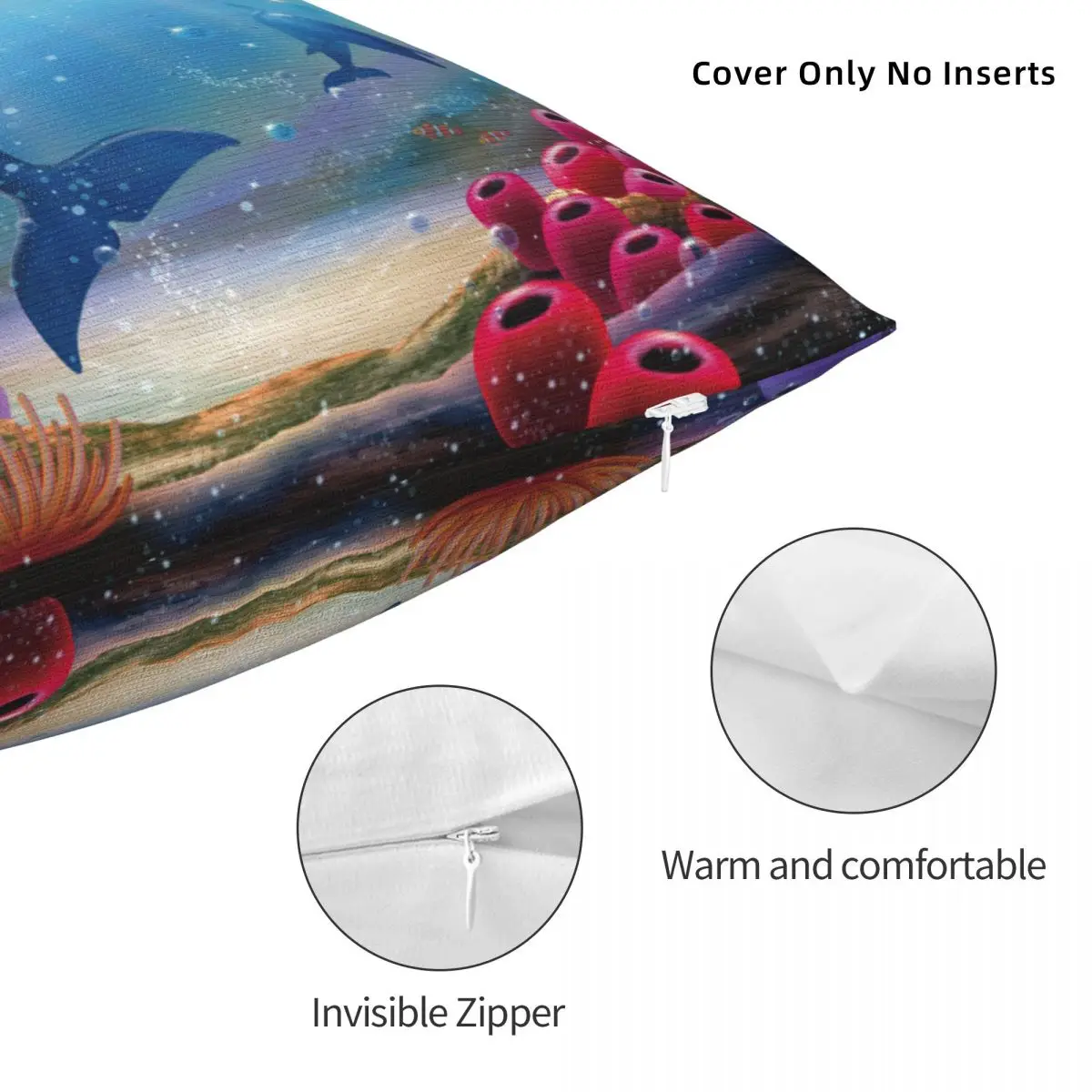 Милые Квадратные наволочки в виде дельфина домашняя красочная декоративная