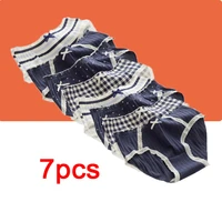 7pcsset cotton underwear panties for woman cartoon print sexy panties comfortable underpants lingerie girls briefs blue white