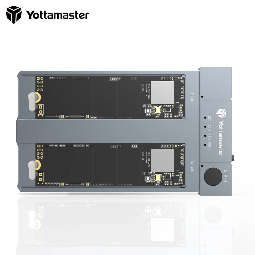 

Дубликатор Yottamaster HC Dual-Bay M.2 NVMe, док-станция с автономным клонером