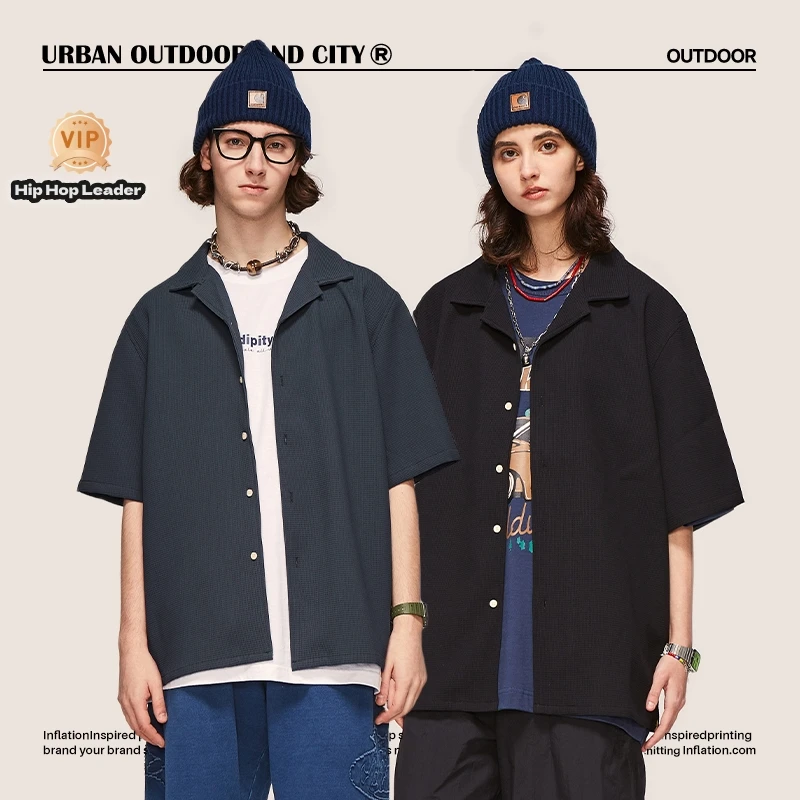 

Hiphop Leader Officiel Store Y2k Small Group Original Chinoiserie Short Sleeve Shirt Official Large 2023 Women'S Fashion Top Men