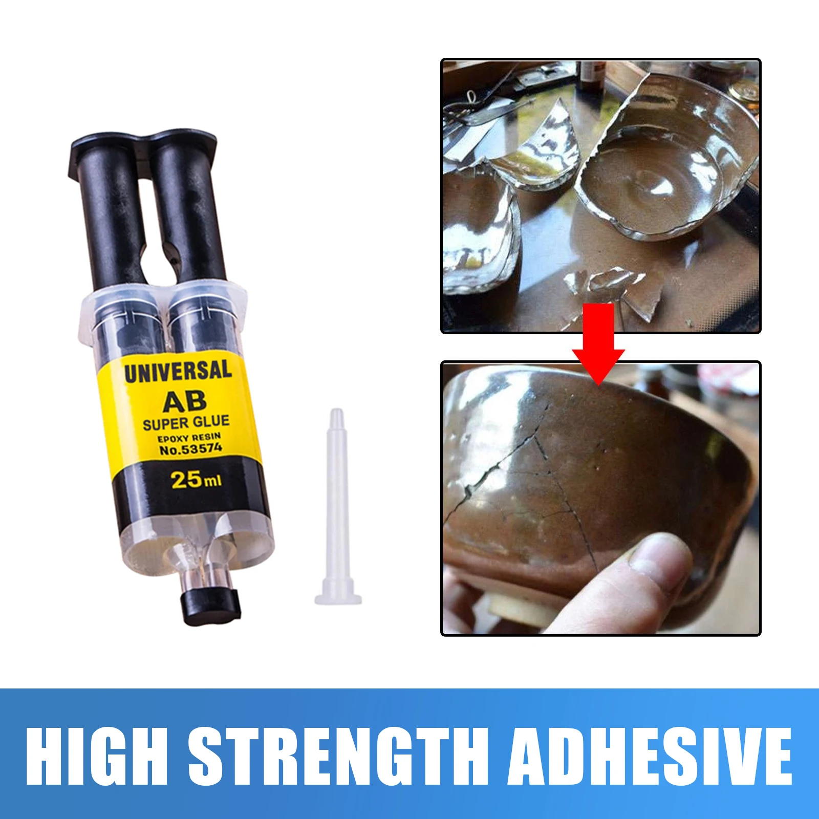 

25ml New AB Glue Strong Glue Industrial Glue Waterproof and Heat-resistant High-strength Quick Drying Adhesiv Repair Glue