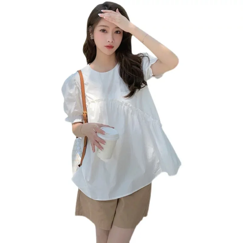 

Spring 2022 Maternity short sleeve shirt large size maternity dress2022