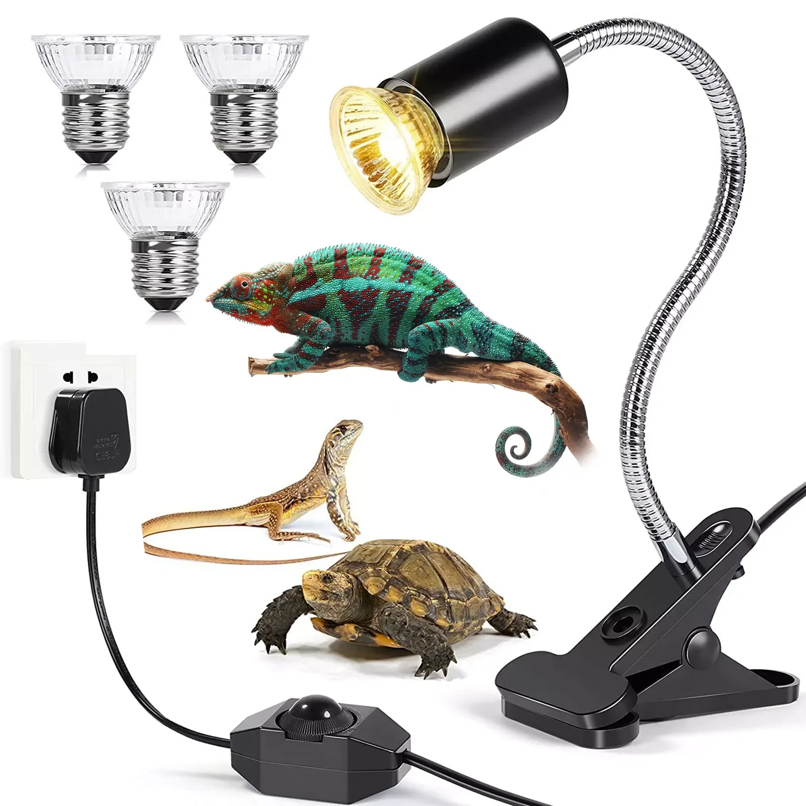 

Тепловая лампа для рептилий, черепаховая тепловая лампа, лампа для черепахи, лампа для освещения рептилий, лампа для освесветильник с держа...