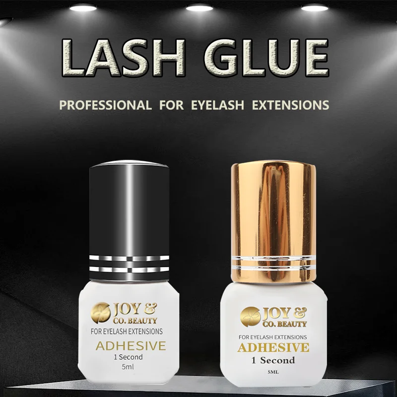 

Joyco Lash Extension Glue 5ml False Eyelashes Glue 1-3 Second Fast-Dry No Odor No Simulation Fake Lashes Building Black Glue