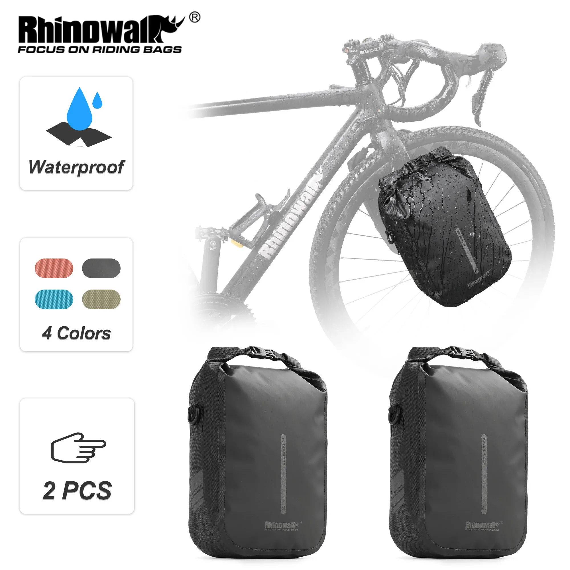 

Горный велосипед Rhinowalk, быстросъемный телефон, 2 шт., водонепроницаемый, 4 л, 6 л, велосипедный передний комплект, крепление, Электрический скутер