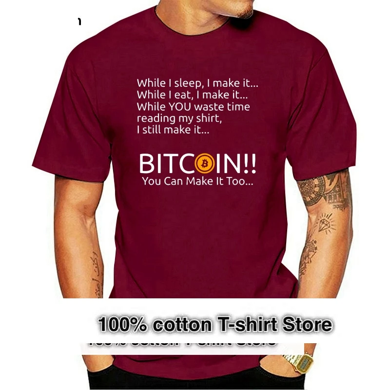

Black T Shirt Men Making Bitcoin Shirt BTC Crypto Currency Tees Man O-Neck Short Sleeve T-Shirt Men Cool Designs Cotton