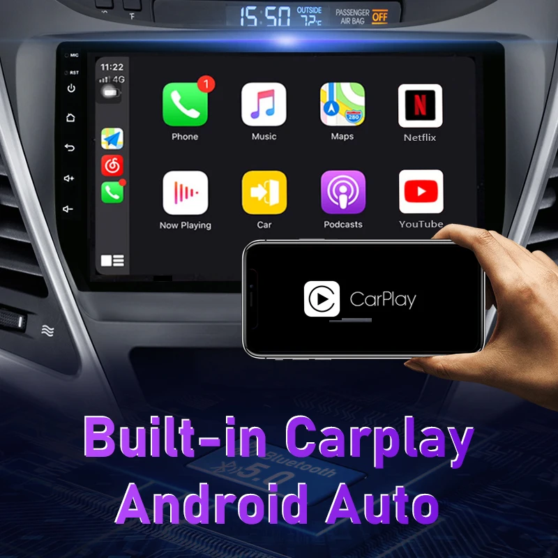 $88.99 JMCQ Car Radio Android 10 For Hyundai Elantra Avante I35 2011-2016 Multimedia Player 2 din GPS Navigaion dvd Stereo Head unit