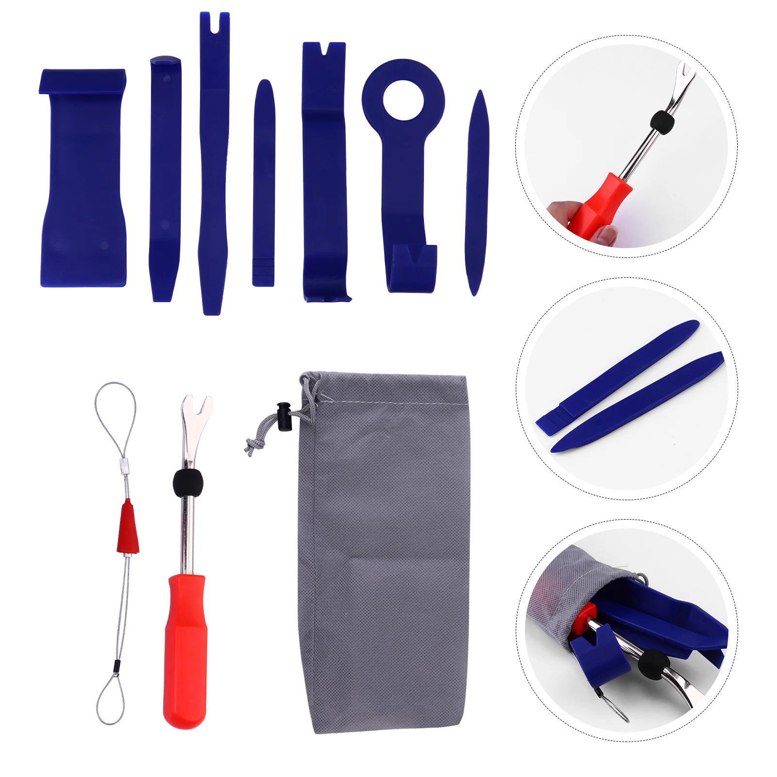 

Pcs Upholstery Removal Kit Fastener Remover Pry Bar Scraper Car Accessories