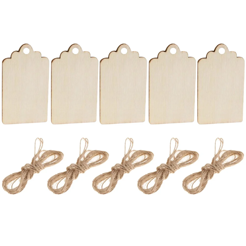 

50Pcs Unfinished Wood Cutout Wooden Tags Craft Wood Wood Discs Wooden Tags With Hole Blank Wood Cutout
