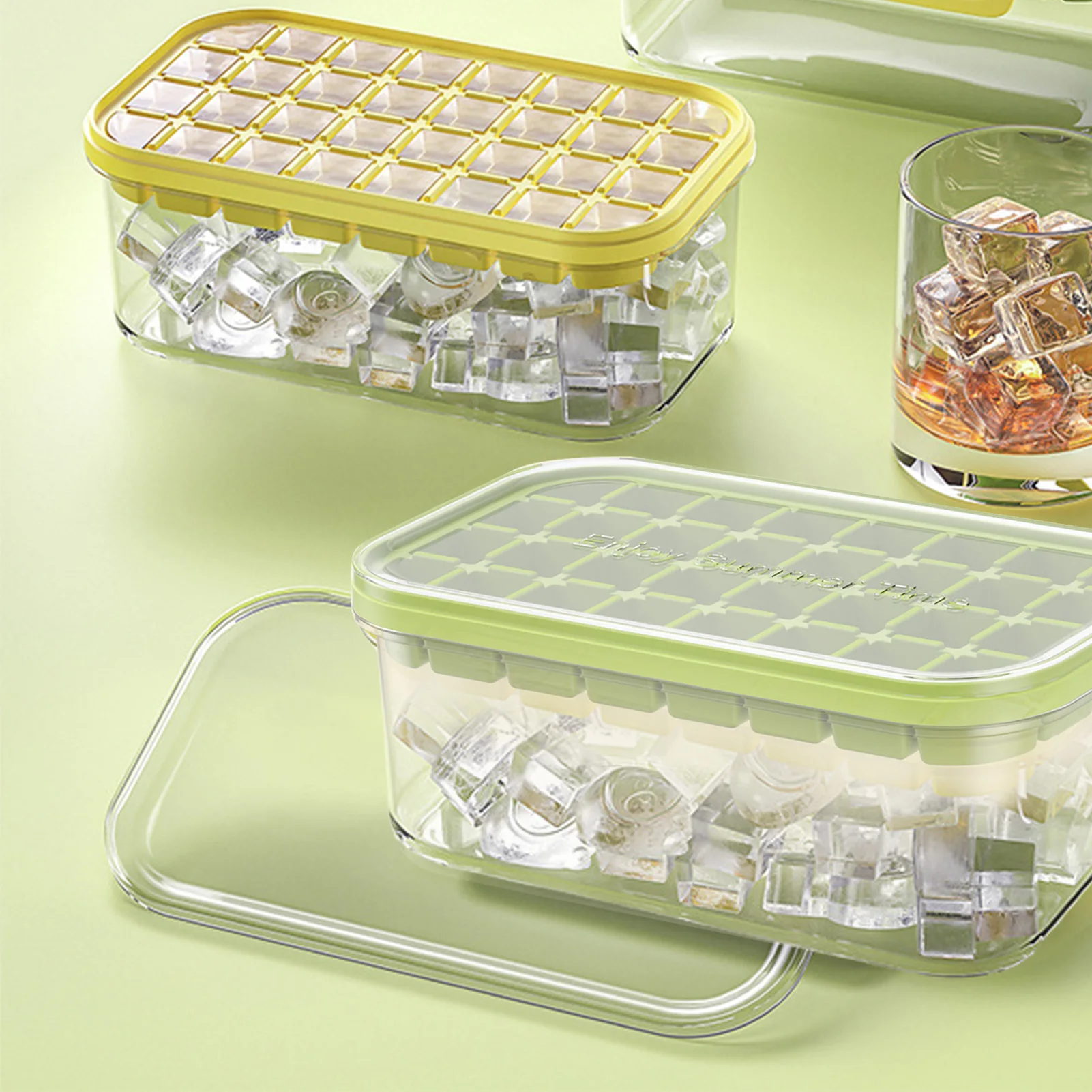 

Лотки для производства кубиков льда, двухслойные формы для кубиков льда с ручкой крышки, лопата для льда, двухслойные инструменты для произ...