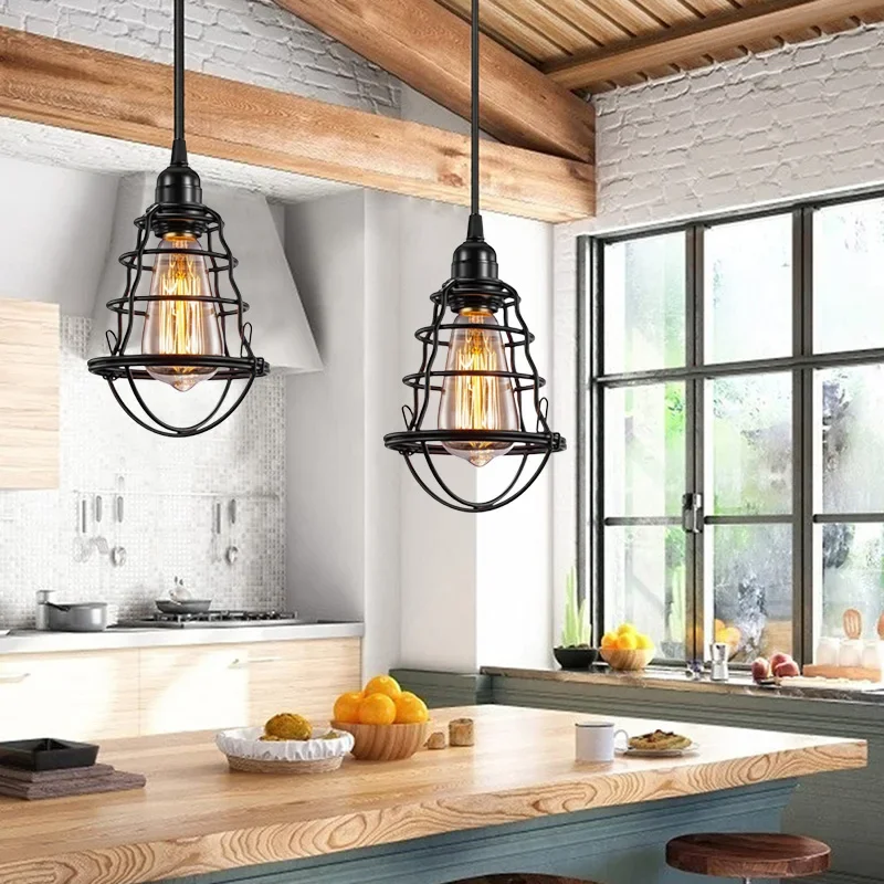 Винтажная Подвесная лампа в стиле ретро потолочный светильник лофт железная