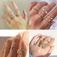 moon star butterfly boho rings set for women luxury gold ring fashion jewelry novelties 2022 trend dropship suppliers gaabou