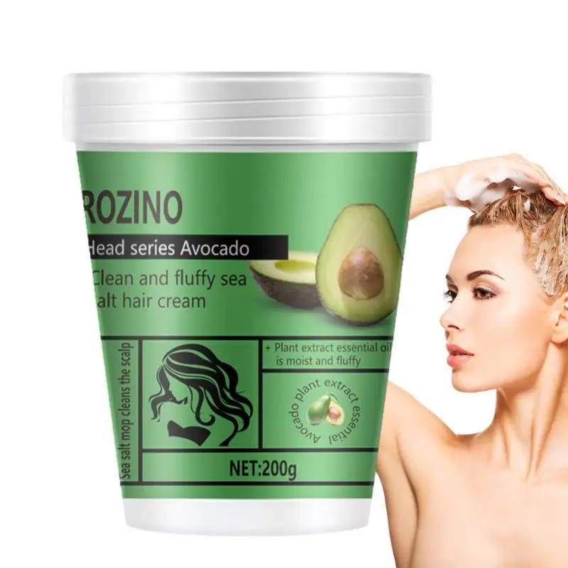 

Avocado Dead Sea Salt Deep Cleansing Hair Scalp Scrub Oil Control Strengthening Nurishing Sea Salt Shampoo For Most Hair Types