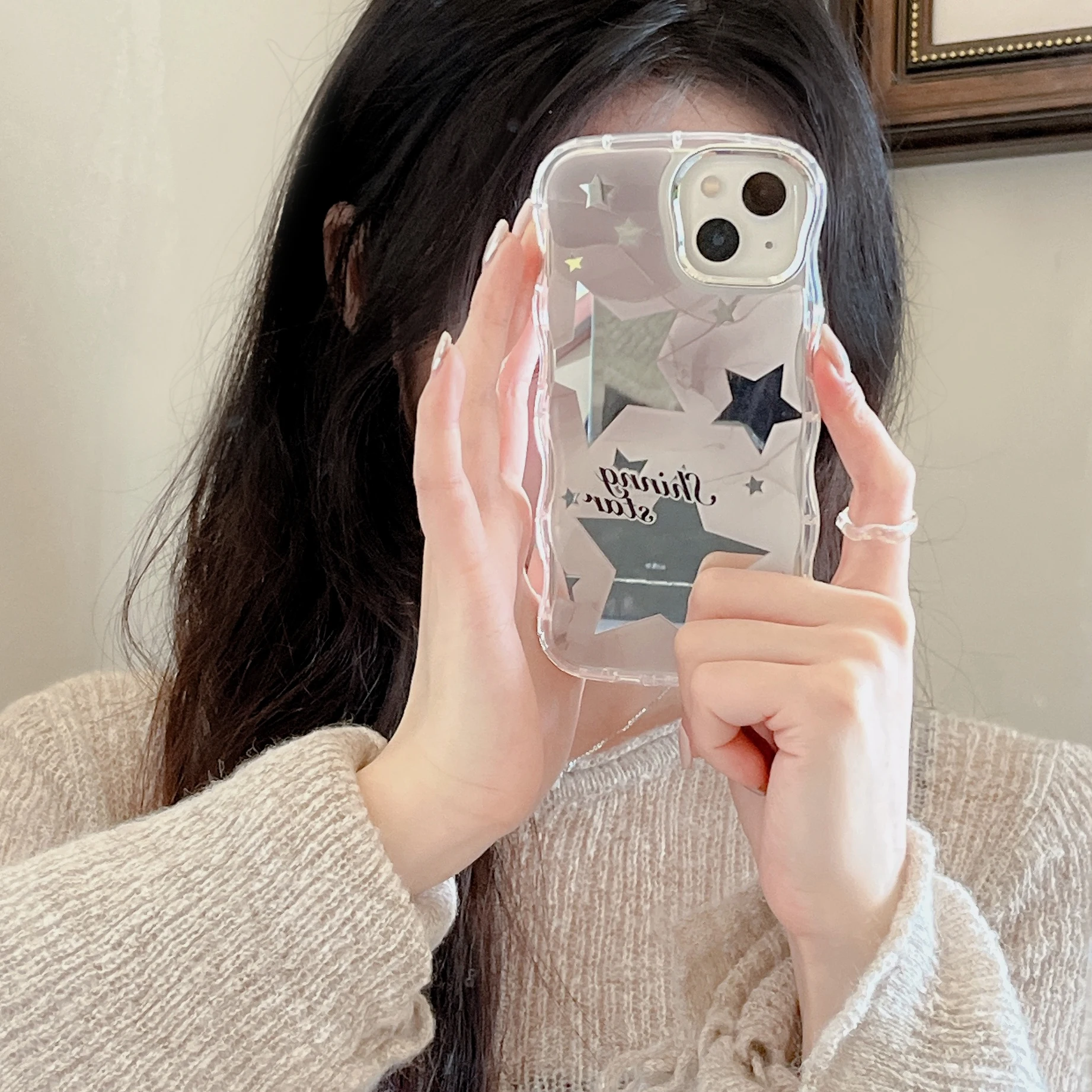 

Marbling Star Mirror Case for IPhone 14 13 12 11 Pro Max Protection Shockproof Anti-Scratch Fashion Cover Funda Korea INS