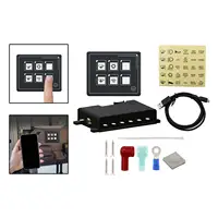 6P Membrane Control Switch Panel, Waterproof Universal Built in Pptc W/USB Cable & Membrane Control Box for Yacht SUV Boat