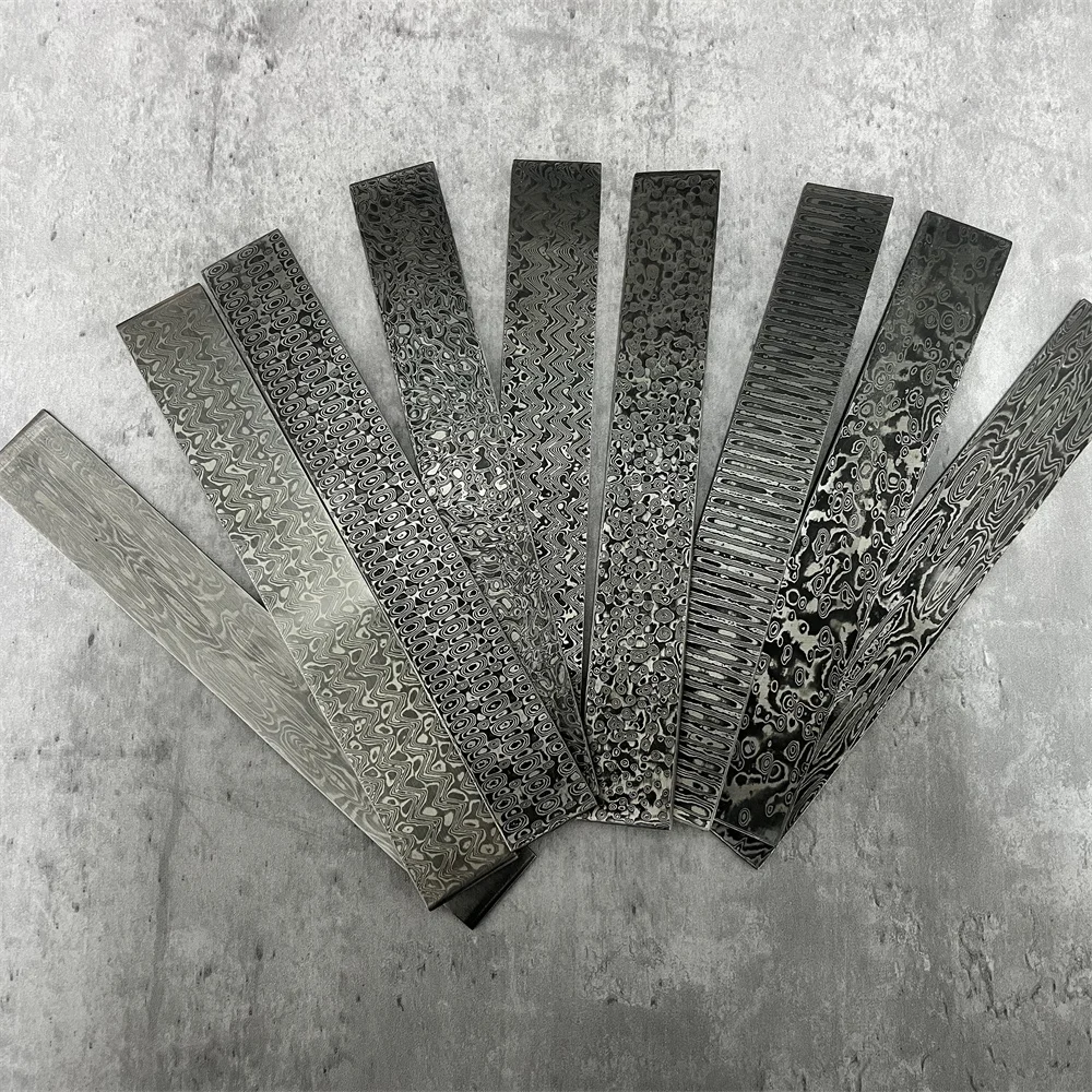 Damascus Steel DIY Cutter Making Materials Japanese knife Pattern Steel Bar Cutter Blade Blank Has Been Heat Treating images - 6