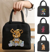 cooler lunch box portable insulated bear print lunch bag thermal food picnic lunch bags for women kids food storage handbags