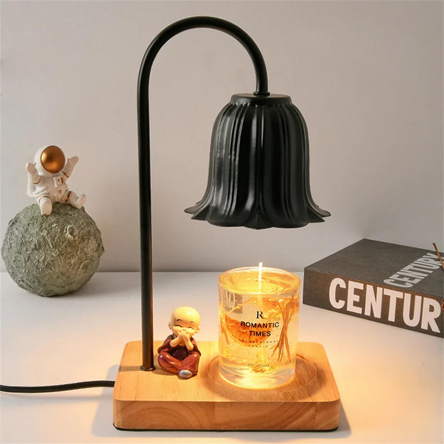 

Nordic Electric Candle Warmer Lamp Oak Melt Wax Fragrance Burner Aromatherapy Table Lamp Home Spa Bedroom Bedside Night Light