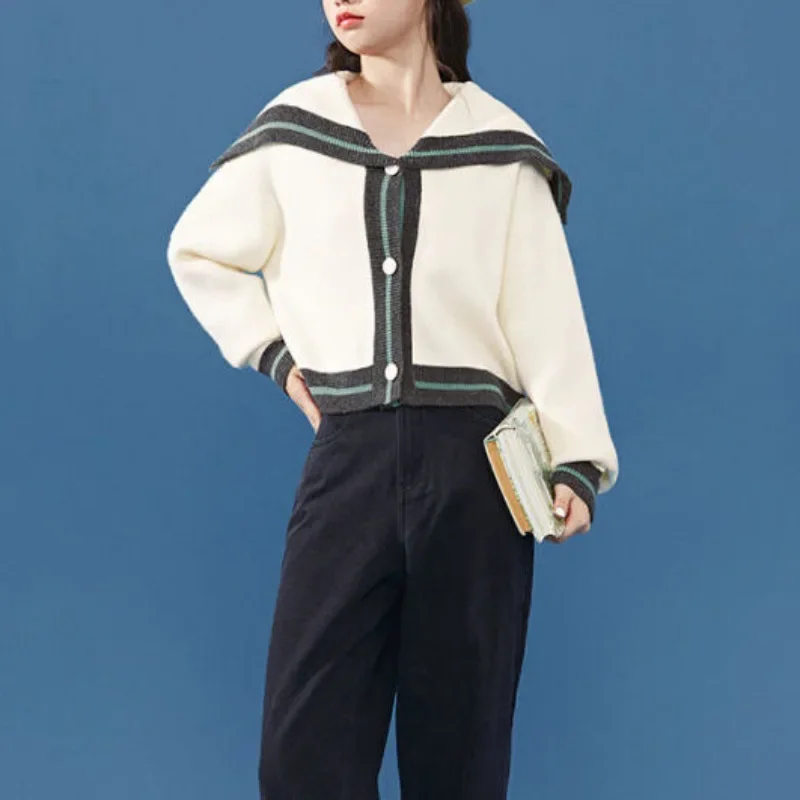 Винтажный осенний новый женский вязаный кардиган 2024 утепленный модный