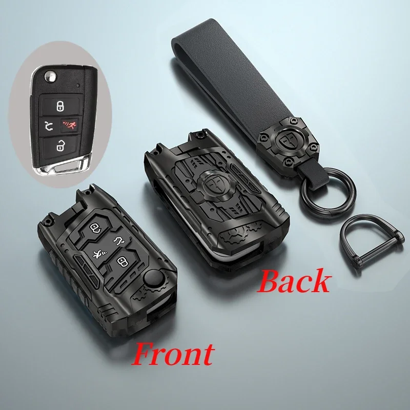 

Чехол для автомобильного ключа из сплава с 4 кнопками для VW Volkswagen Golf 7 MK7 Tiguan MK2 Seat Ateca Leon FR Ibiza Skoda Octavia Kodiaq