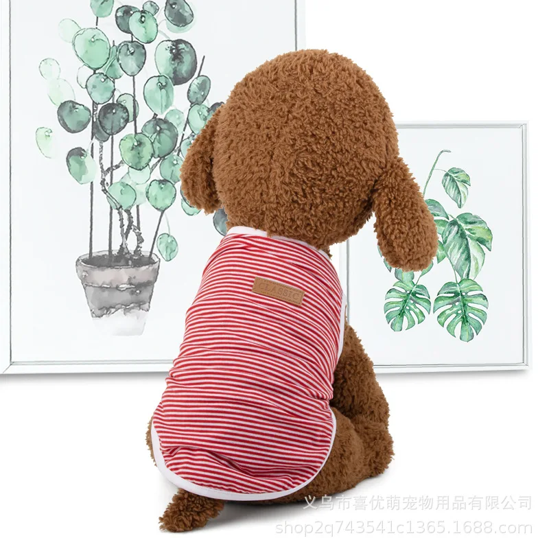 Классическая полосатая рубашка для собак дешевая одежда маленьких летняя