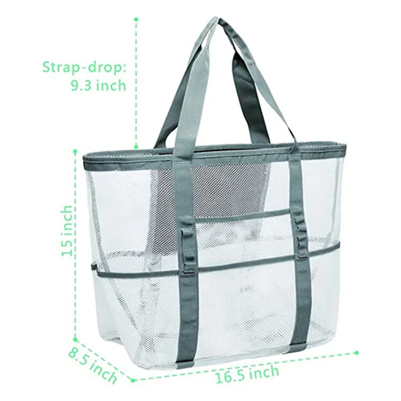 Sac A Main Beach Mesh Tote Bag With Side Pocket Will Not Hold Sand Or Water Quick Dry Toiletry Bath Organizer For Travel Picnic