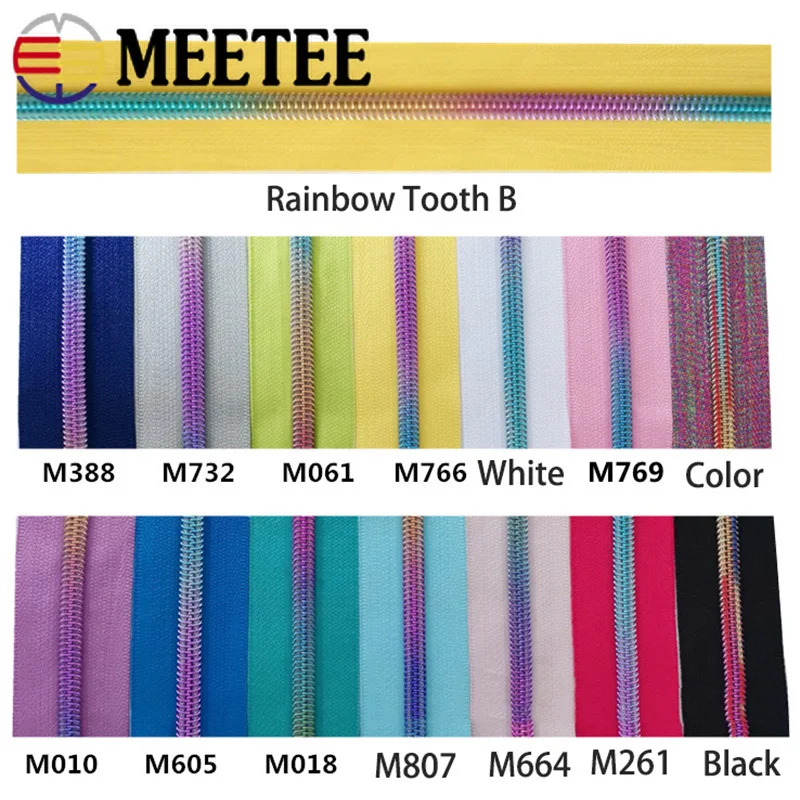 Нейлоновая молния Meetee 4/8 метров 5 # кодовые молнии с открытым концом для