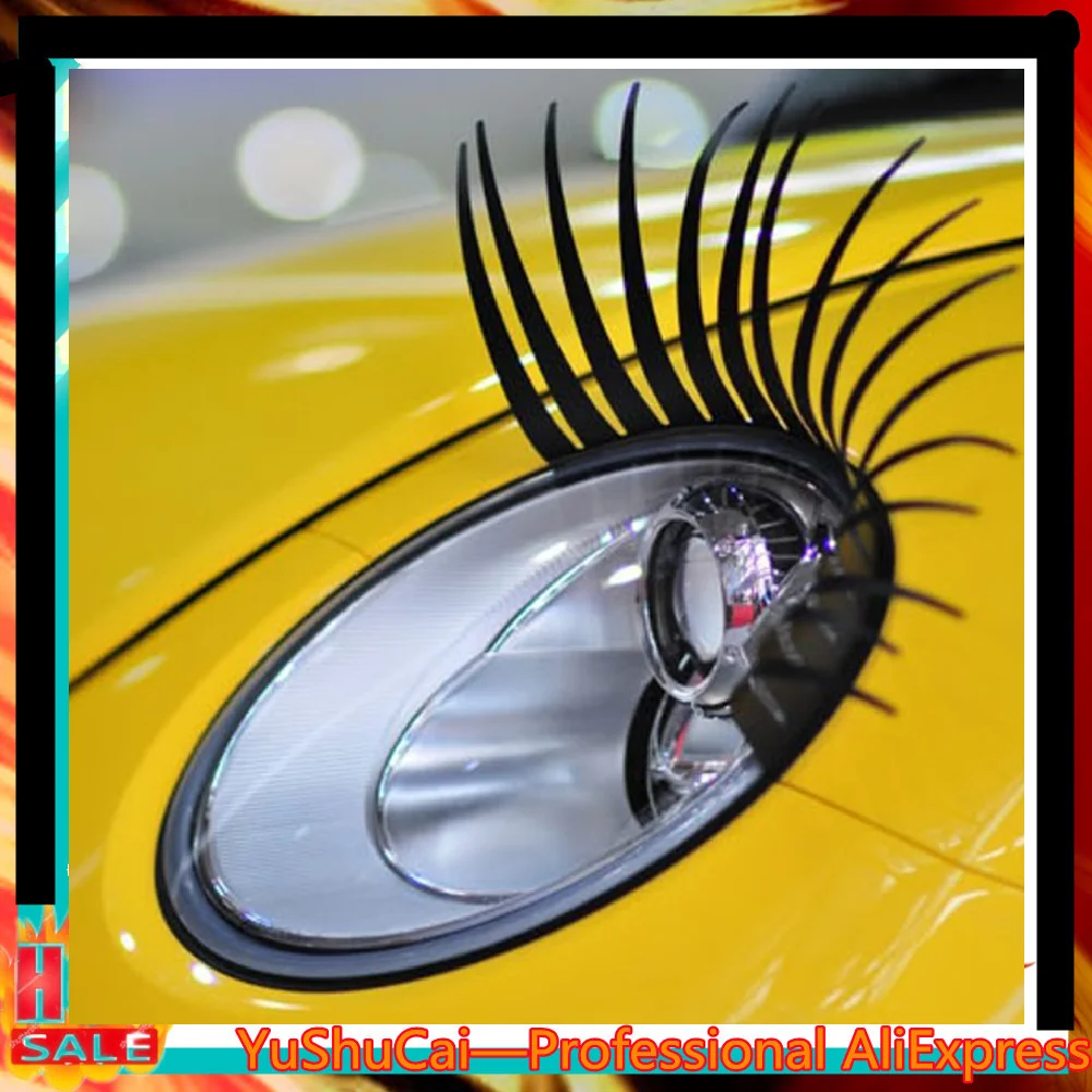 

3D Car Fake Eye Lash Sticker Black Auto Headlight Decoration Headlight Eye Lash Fit for Wedding Celebration Creative