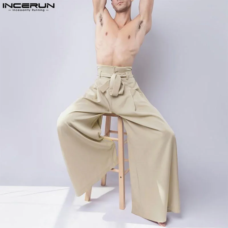 Мужские брюки-джоггеры INCERUN однотонная уличная одежда широкие повседневные