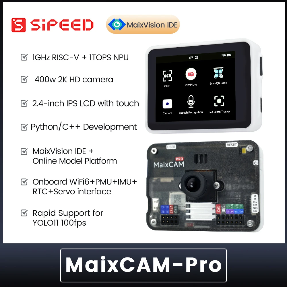 Фото Плата разработки Sipeed MaixCAM Pro AI NPU Vision Camera Lmage Processing Audio Yolo Contest №1