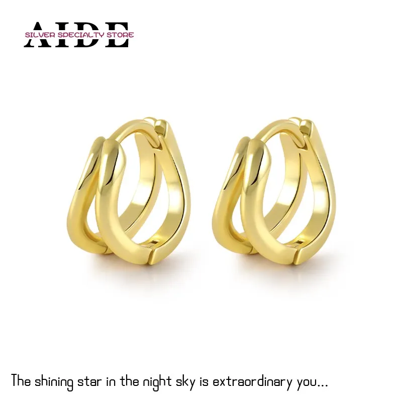 

Женские двухслойные серьги-кольца из серебра 2022 пробы